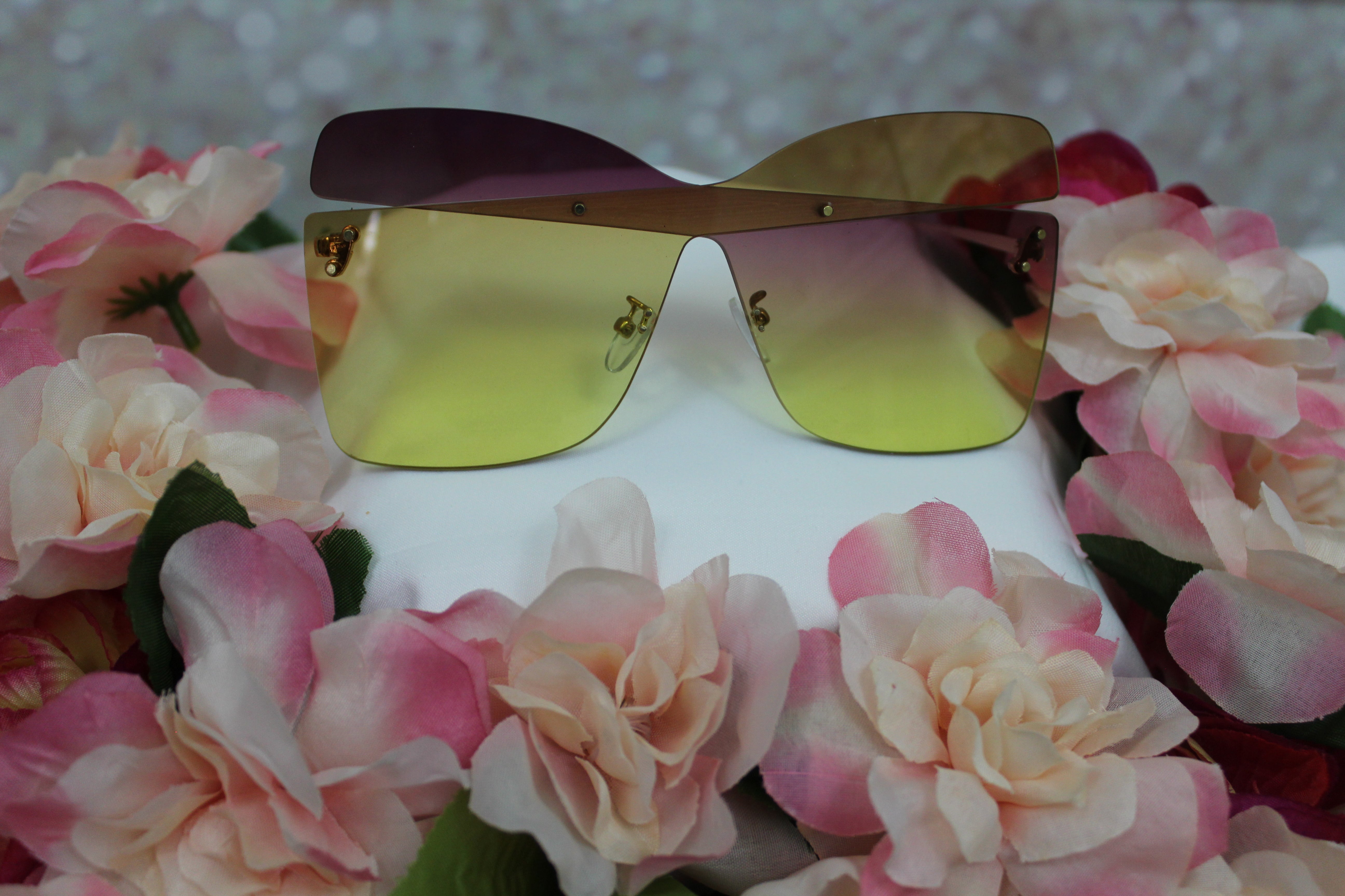 Butterfly Sunglasses - Yellow/Purple